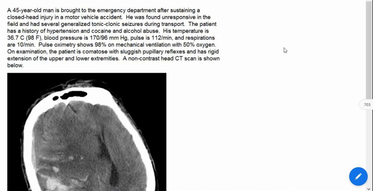 Solved A 45-year-old man is brought to the emergency | Chegg.com