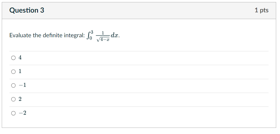 Question 3Evaluate the definite integral: | Chegg.com