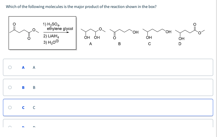 Solved Which of the following molecules is the major product | Chegg.com