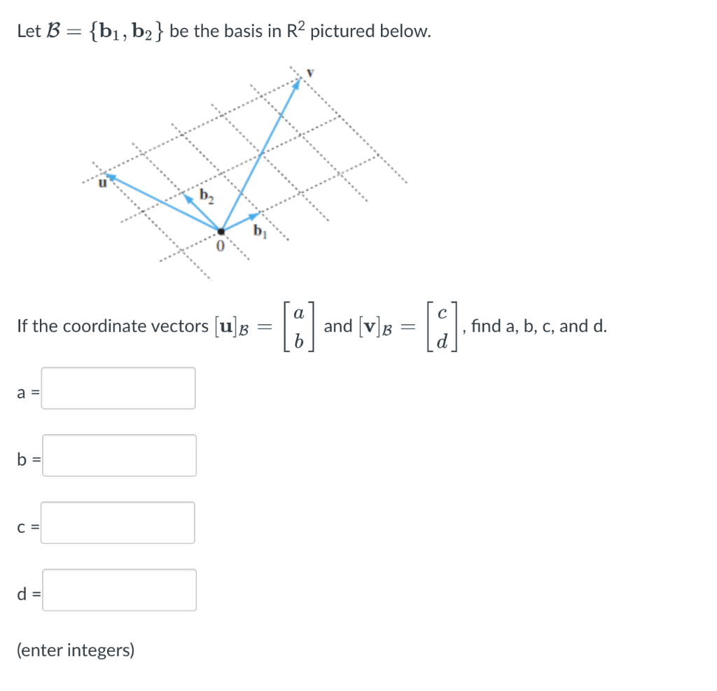 Solved Let B={b1,b2} Be The Basis In R2 Pictured Below. If | Chegg.com