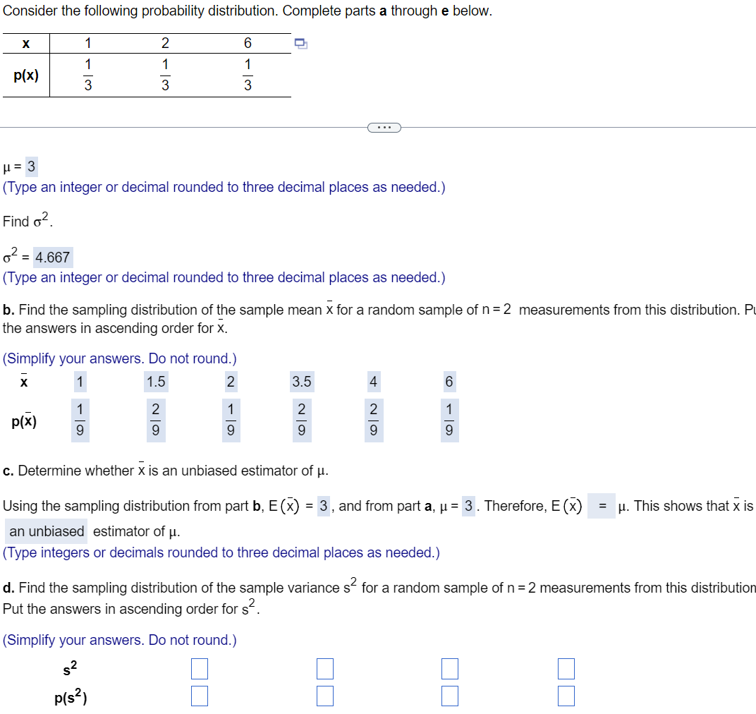 Solved Consider the following probability distribution. | Chegg.com