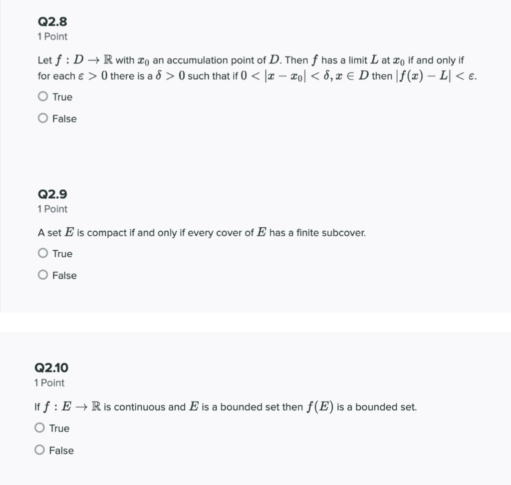 Solved Q2 8 1 Point Let F D R With X An Accumulation P Chegg Com