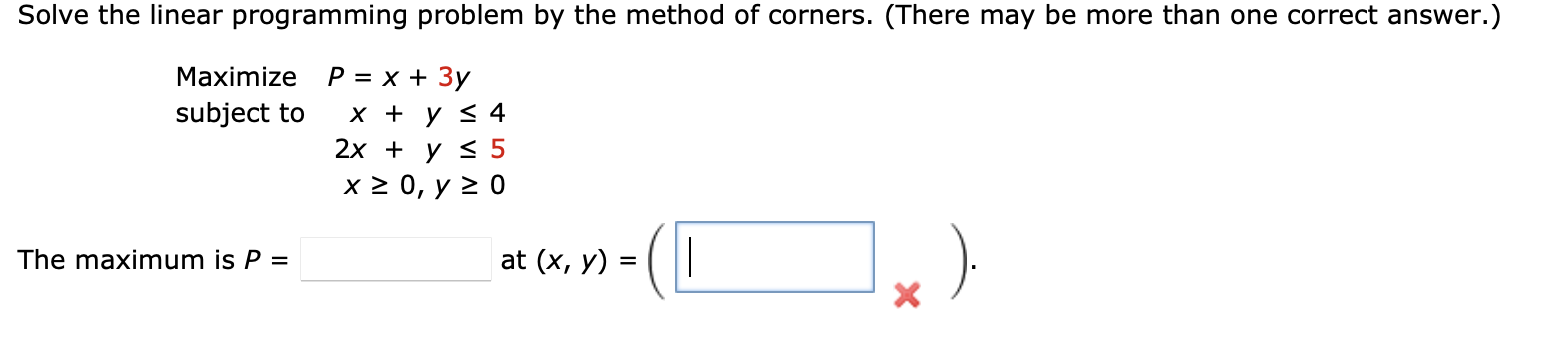 Solved Solve the linear programming problem by the method of | Chegg.com