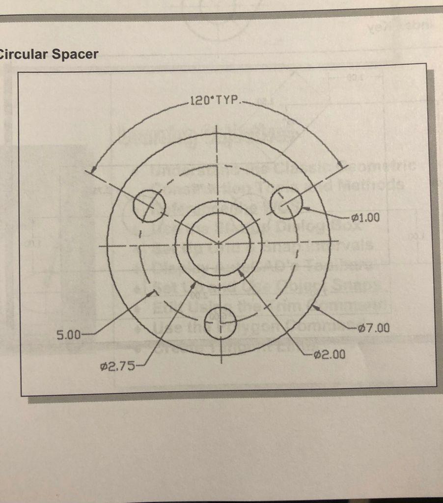 Solved Create the autocad drawing for given fig. Circular | Chegg.com