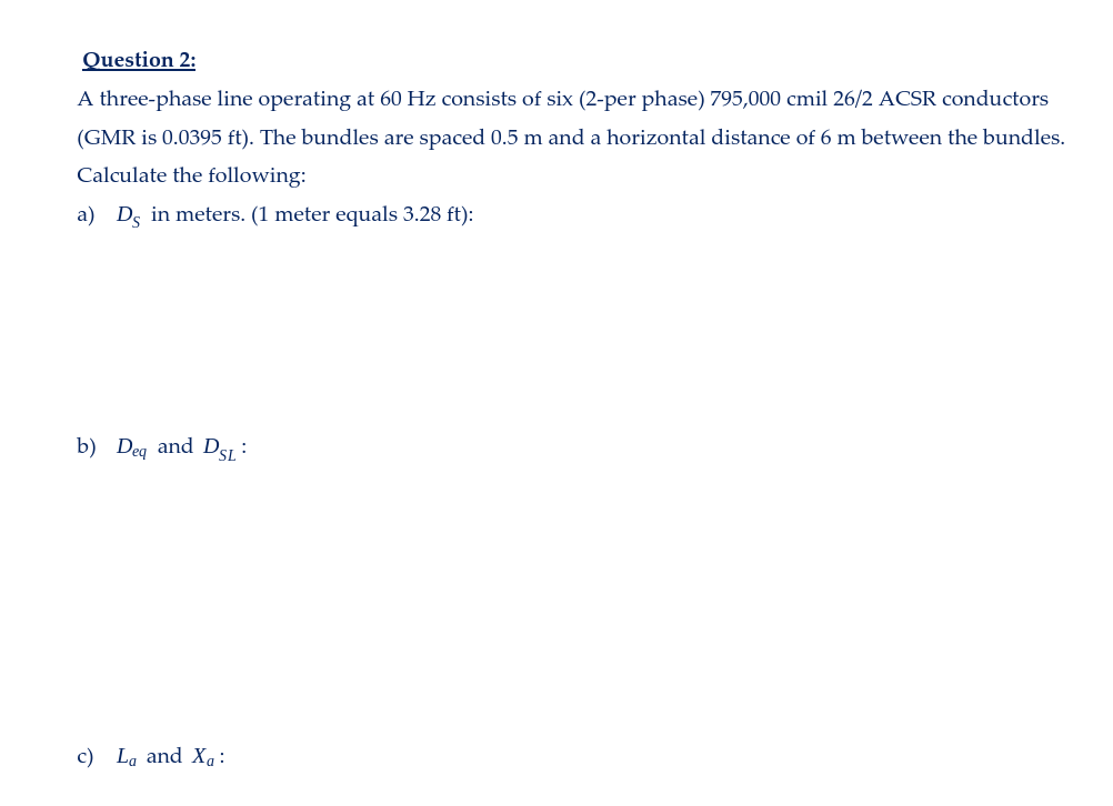 Solved Question 2: A three-phase line operating at 60 Hz | Chegg.com
