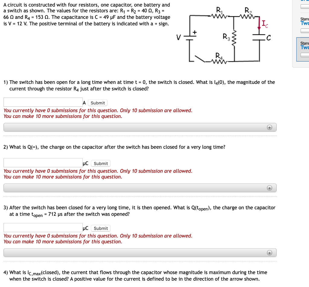 R A Circuit Is Constructed With Four Resistors One Chegg Com