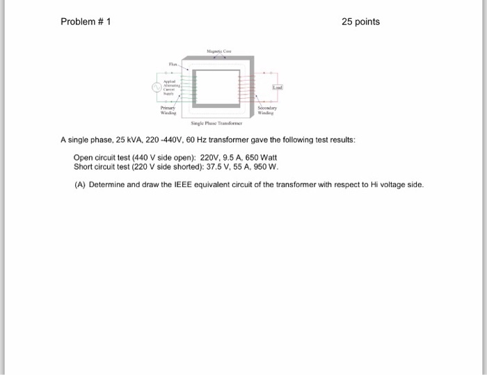 Solved Problem # 1 25 points Primary Single Pose Tran A | Chegg.com