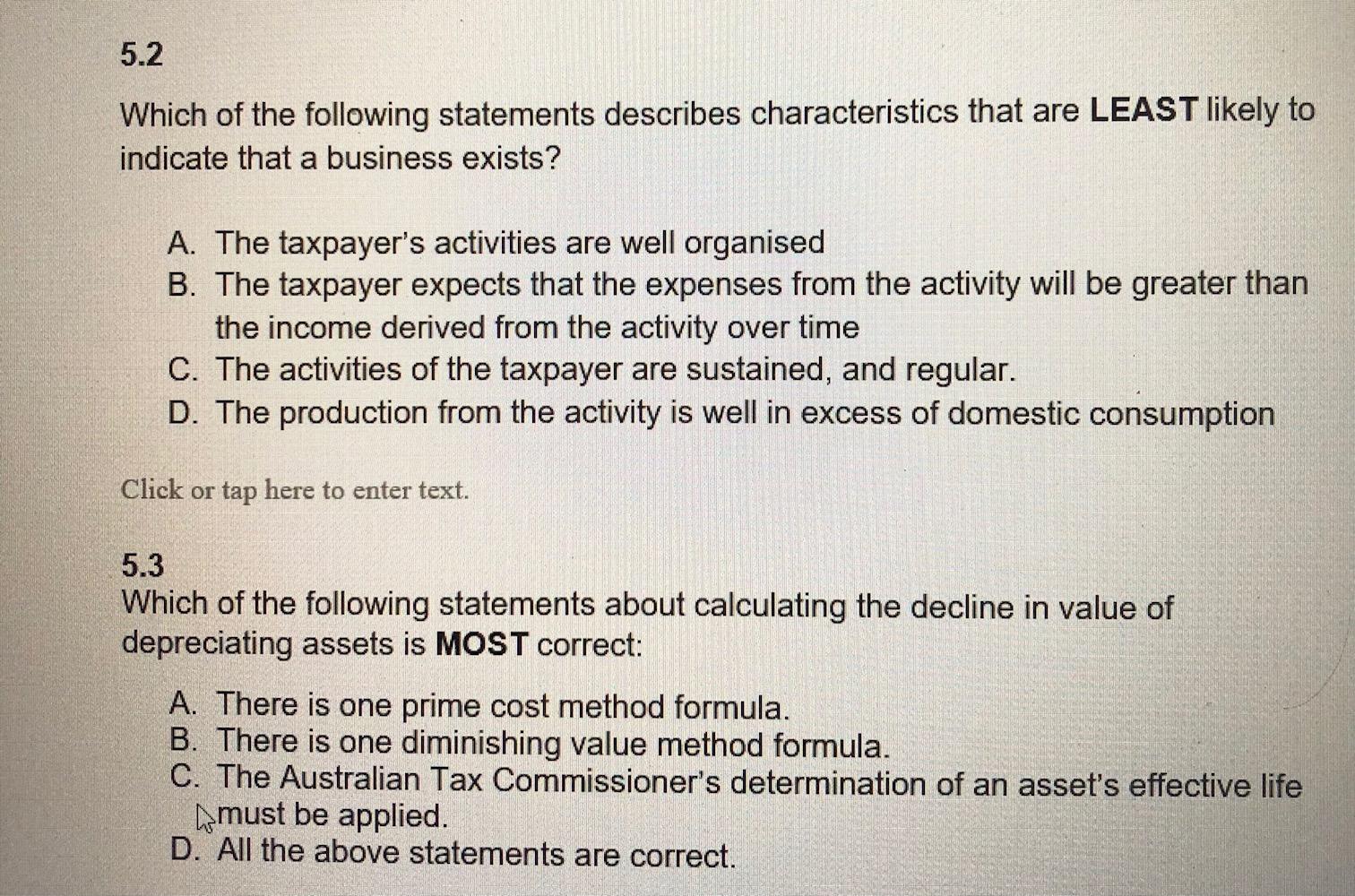 Solved 5 2 Which Of The Following Statements Describes Chegg