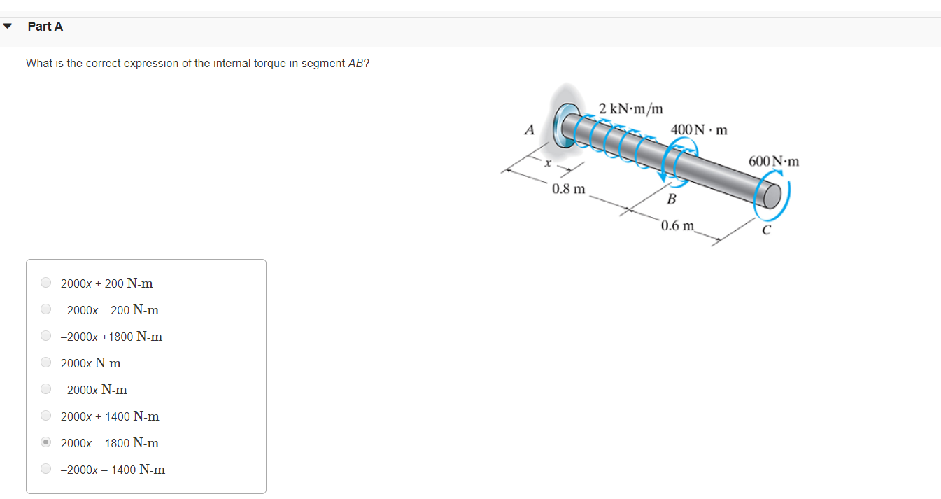 Solved Part A What is the correct expression of the internal | Chegg.com