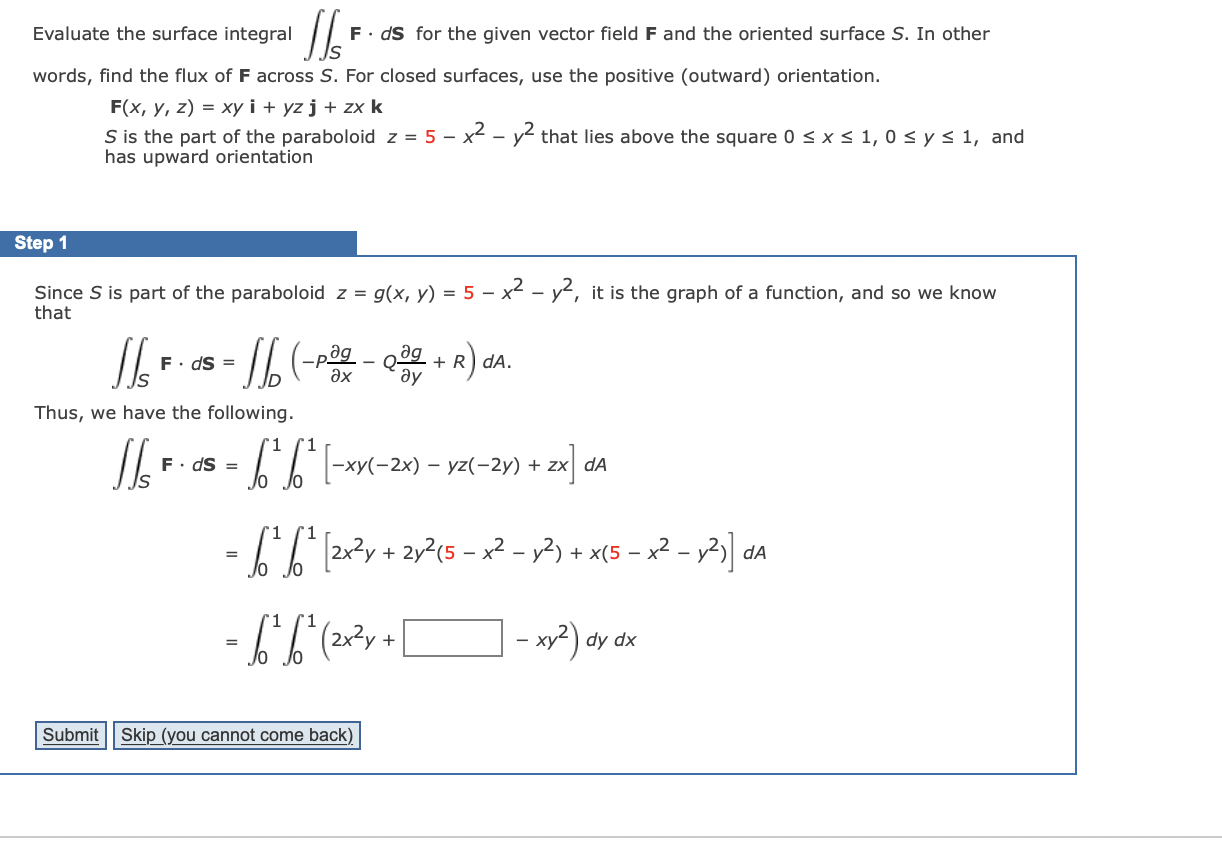Solved Evaluate The Surface Integral List Fºds For The Given 1472