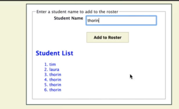 Solved Student Roster page with javascript. The html and | Chegg.com