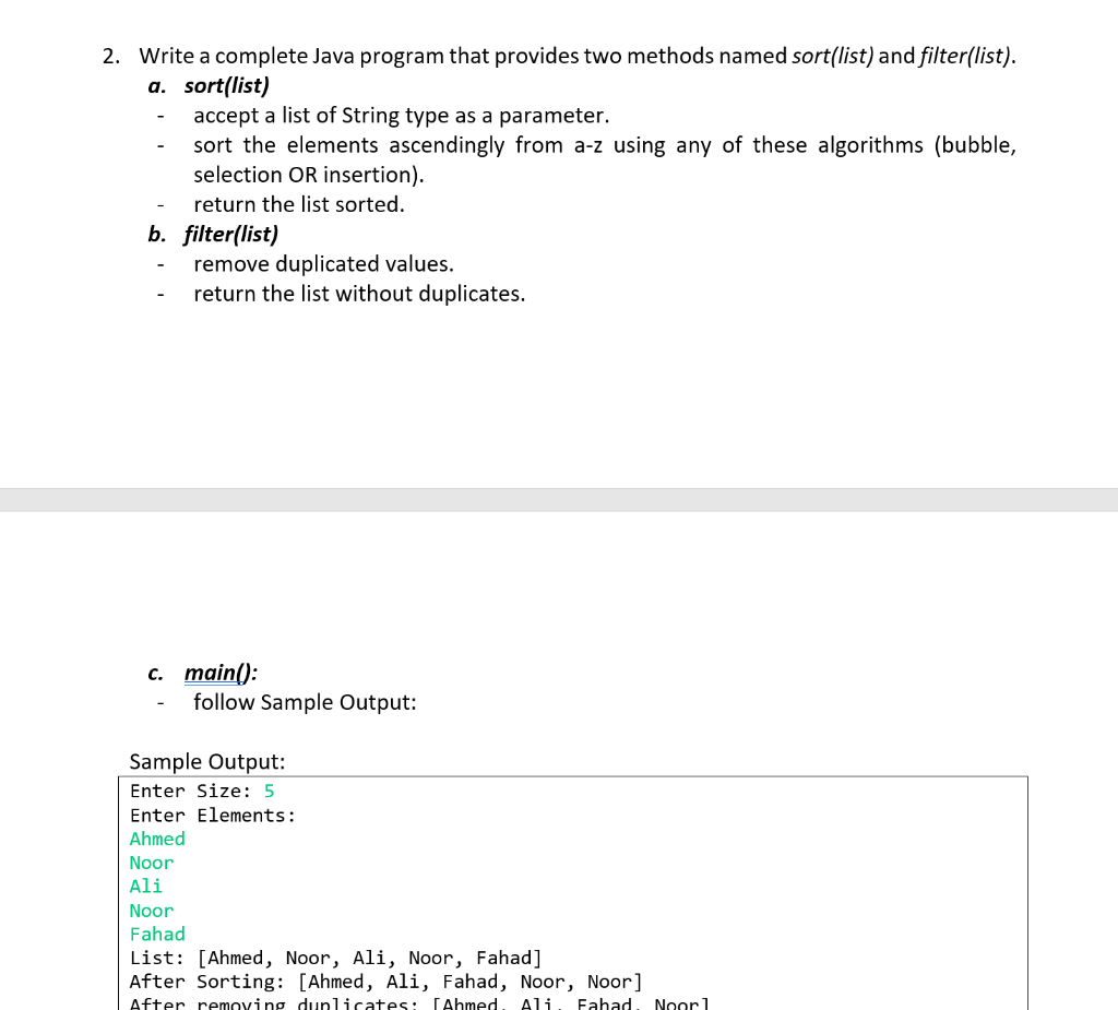 Solved 2. Write A Complete Java Program That Provides Two | Chegg.com