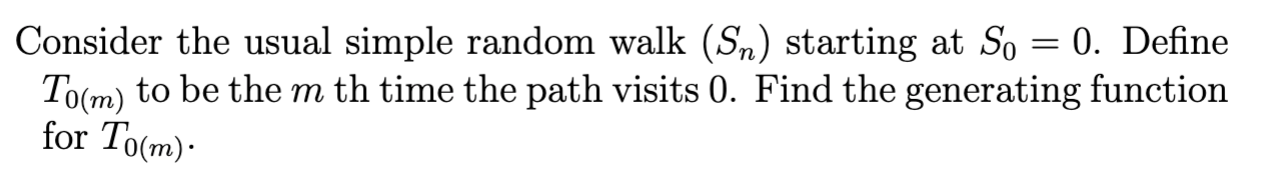 Solved This is the definition of simple random walk Using | Chegg.com