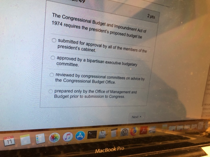 Solved 1149 2 pts The Congressional Budget and Impoundment | Chegg.com