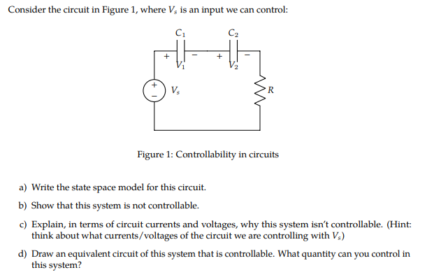 Solved Consider the circuit in Figure 1, where V, is an | Chegg.com