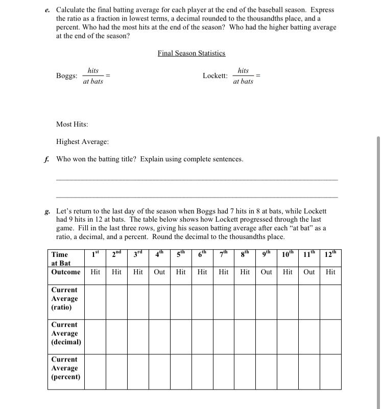 Solved 1. Extension ExerciseBatting Champ Going into the
