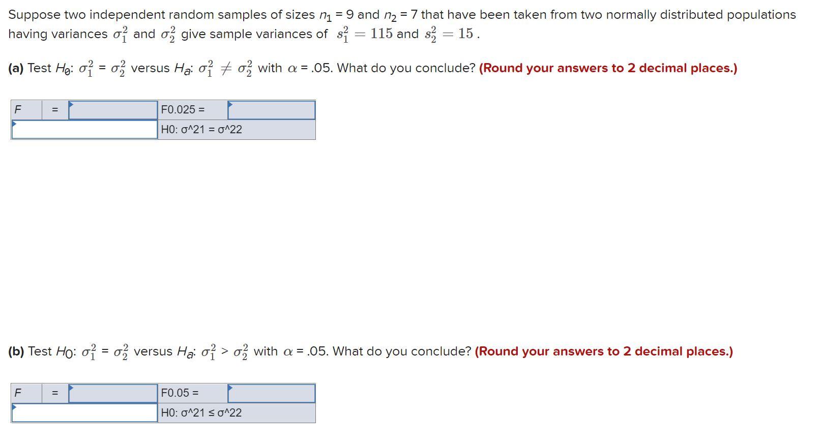 Solved Suppose Two Independent Random Samples Of Sizes N1 = | Chegg.com