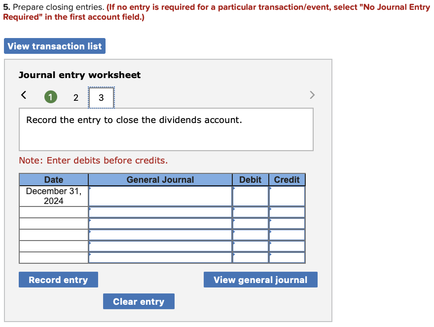 Solved 5. Prepare closing entries. (If no entry is required 