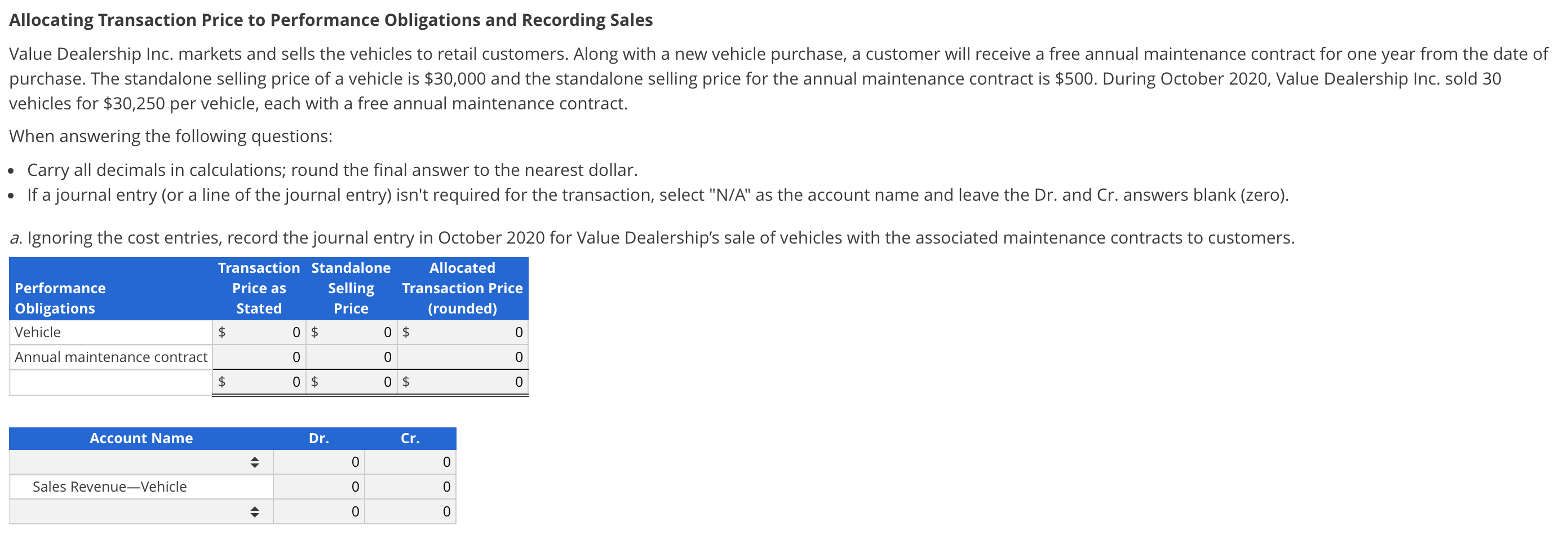 Solved Value Dealership Inc. markets and sells the vehicles
