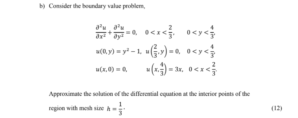 Solved B) Consider The Boundary Value Problem, 4 о?и ?и + | Chegg.com