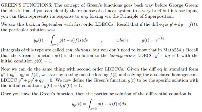 Solved both 1c and 2c please 1) Find the Green’s functions | Chegg.com