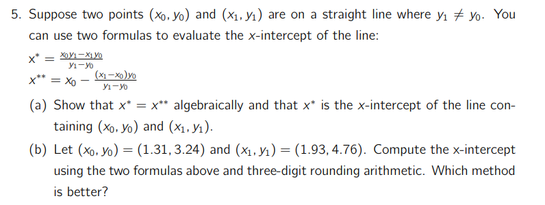 Solved 5. Suppose two points (x0,y0) and (x1,y1) are on a | Chegg.com