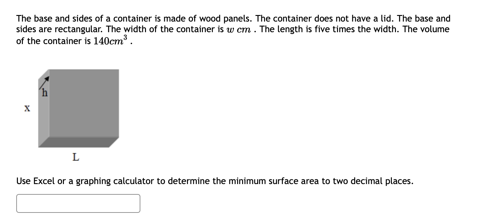 Solved The base and sides of a container is made of wood | Chegg.com