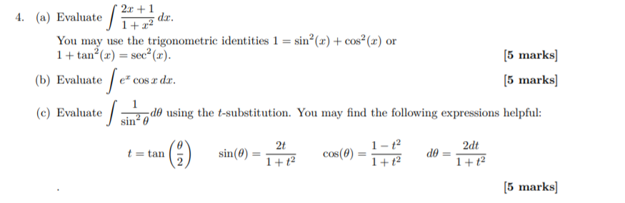 Solved 4 A Evaluate 27 2 C 1 Dx 1 22 You May Use Chegg Com