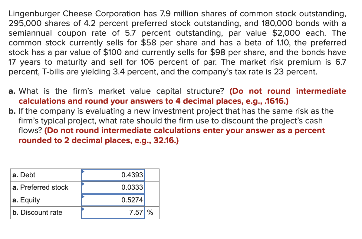 Solved Lingenburger Cheese Corporation Has 7 9 Million Chegg