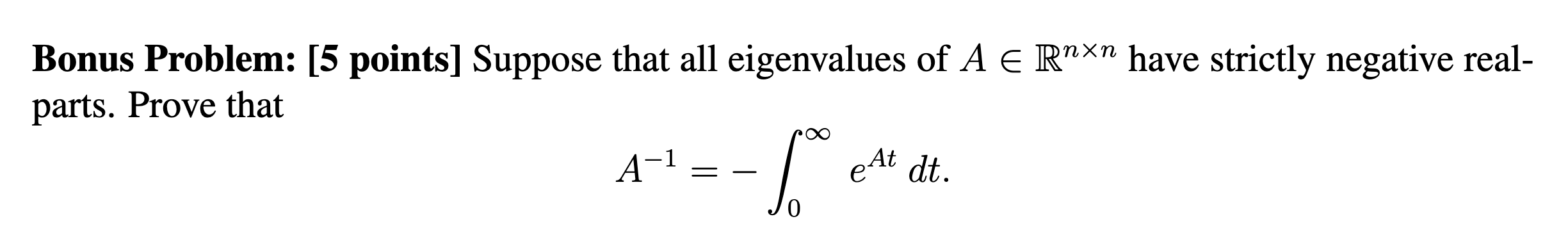 Solved Bonus Problem: [5 points] Suppose that all | Chegg.com