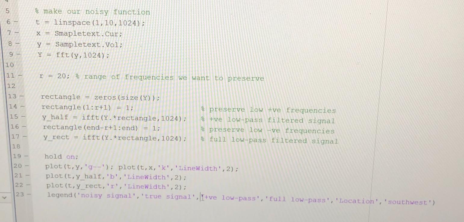 Solved I'm trying to apply a low pass filter on an excel | Chegg.com