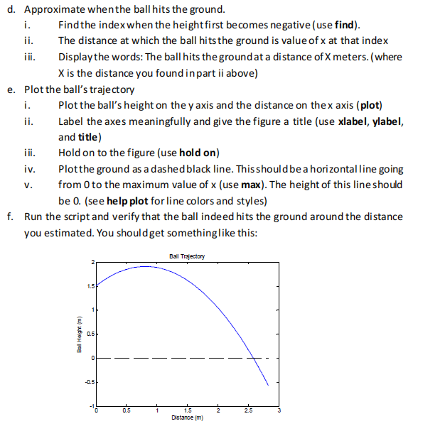 Solved *Using Matlab Ball throwing problem: Write a function | Chegg.com