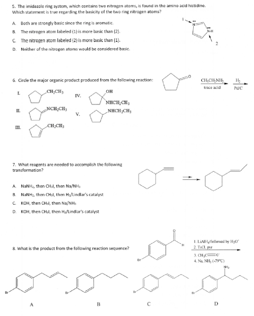 Solved S. The Imidazole Ring System, Which Contains Two 