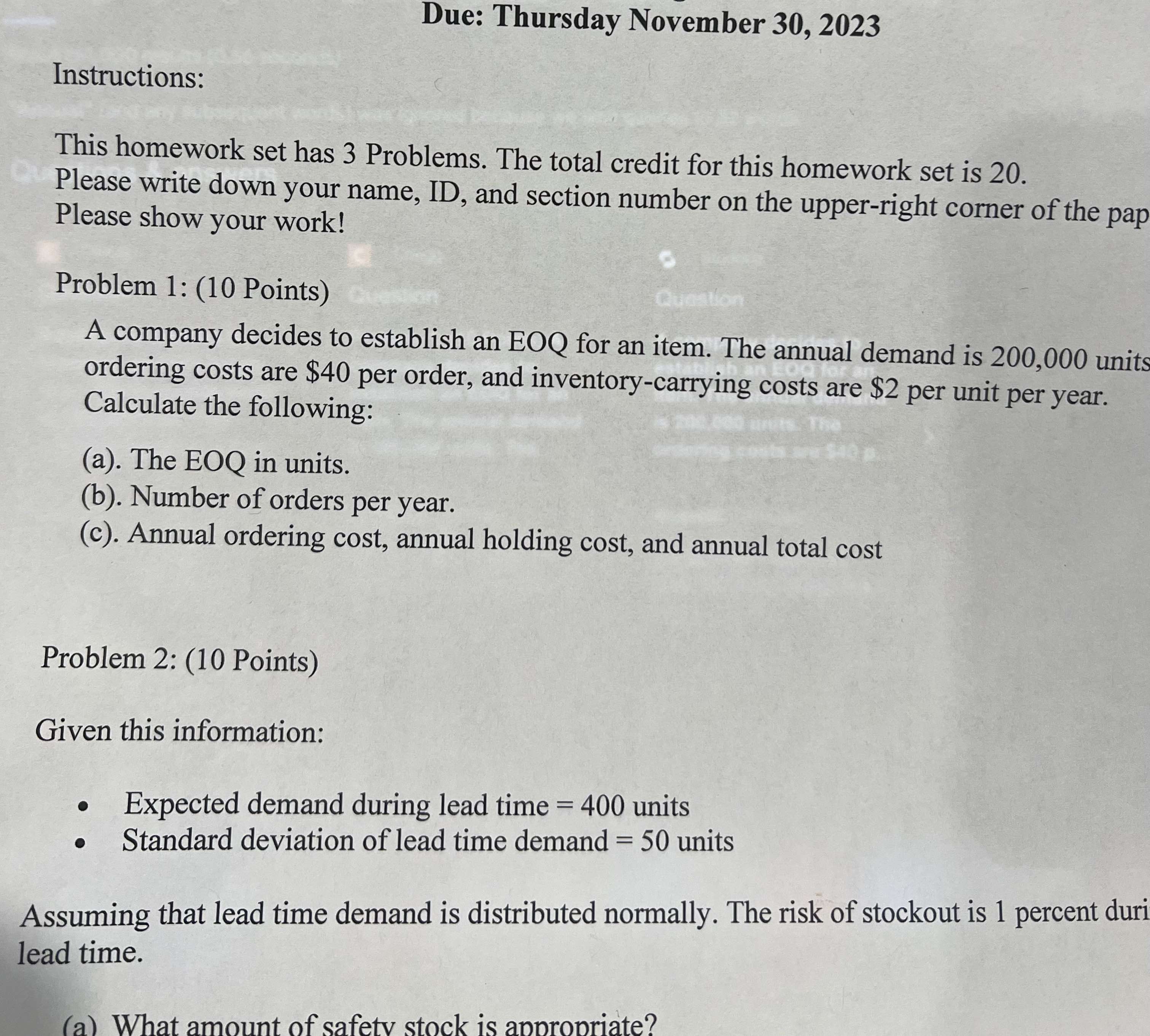 for homework a student has to complete 16 problems