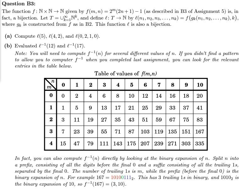 Solved The Function F N×n→n Given By F M N 2m 2n 1 −1 As