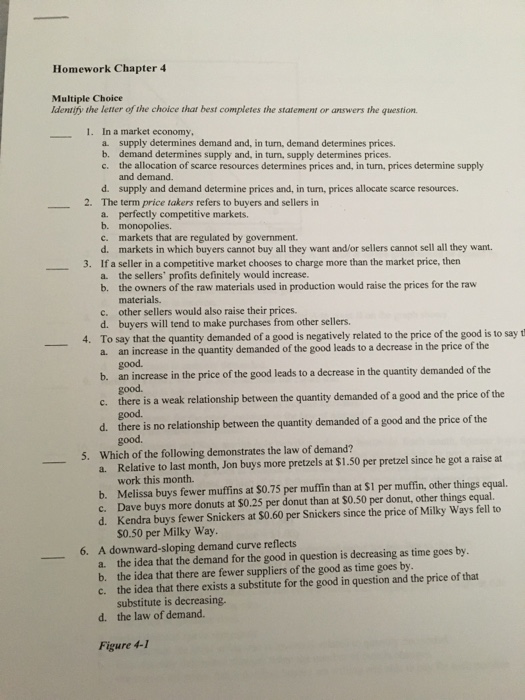 Solved Homework Chapter 4 Multiple Choice Identify the | Chegg.com