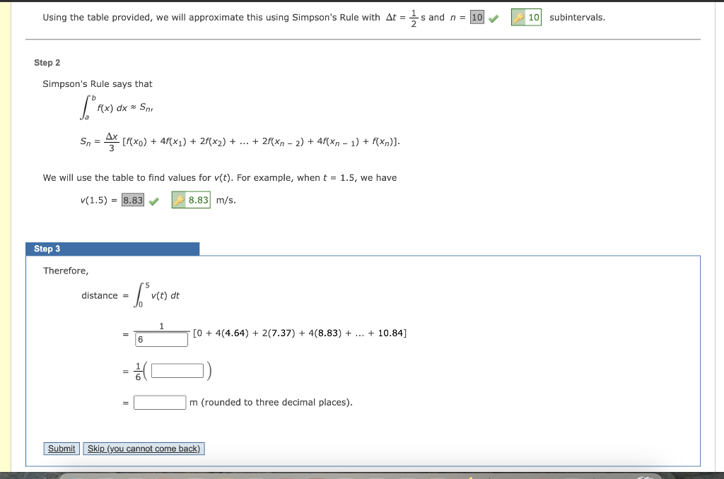 Solved Using the table provided, we will approximate this | Chegg.com