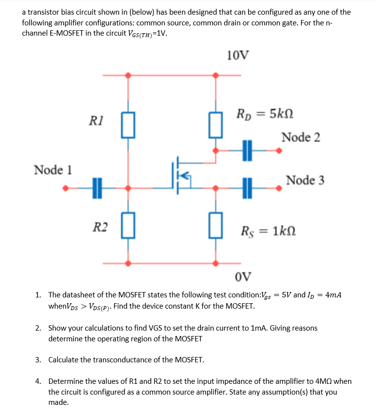 Solved a transistor bias circuit shown in (below) has been | Chegg.com