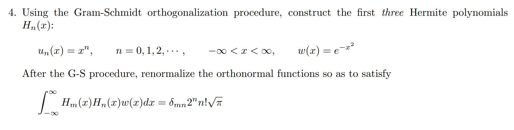 Solved Using The Gram-Schmidt Orthogonalization Procedure, | Chegg.com