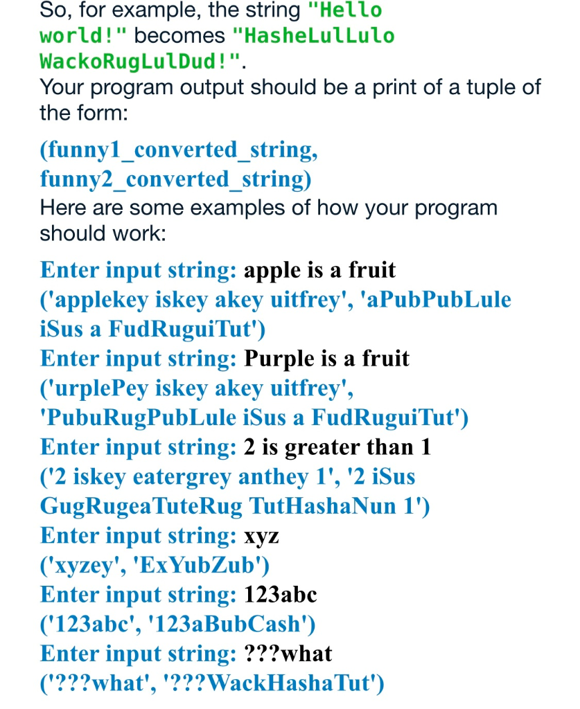 Solved Given a string as input, consisting of one or more | Chegg.com