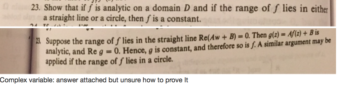 Solved 23. Show that if f is analytic on a domain D and if | Chegg.com