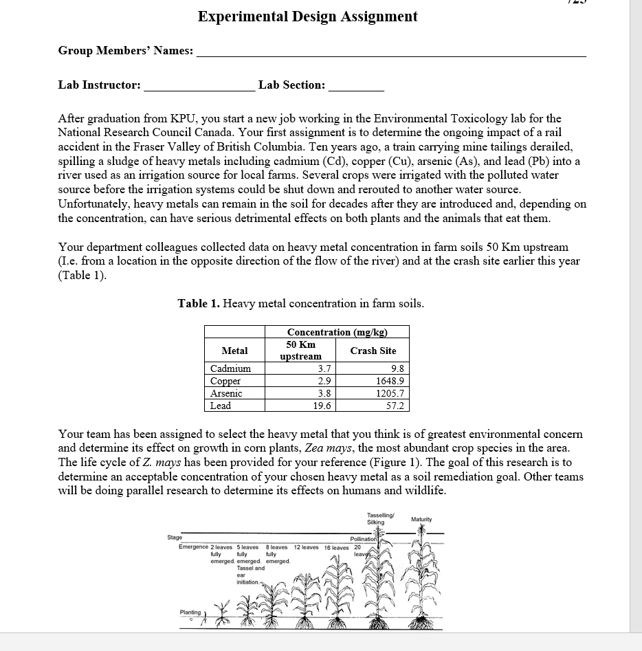 Solved ILJ Experimental Design Assignment Group Members' | Chegg.com