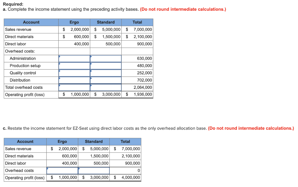 Solved EZSeat, Inc., manufactures two types of reclining