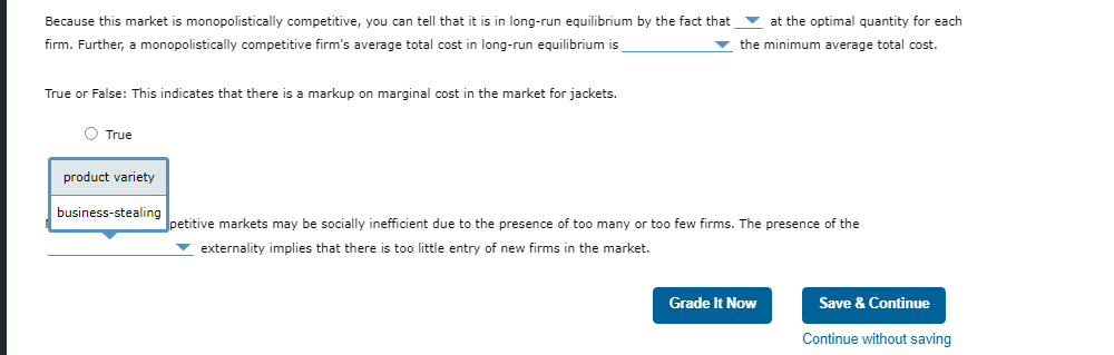 Solved Because this market is monopolistically | Chegg.com