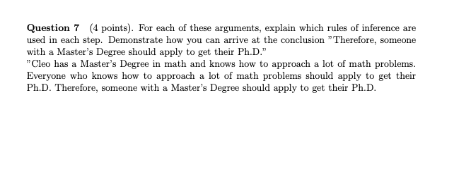 Solved Question 6 1 Point Which Rule S Of Inference Are