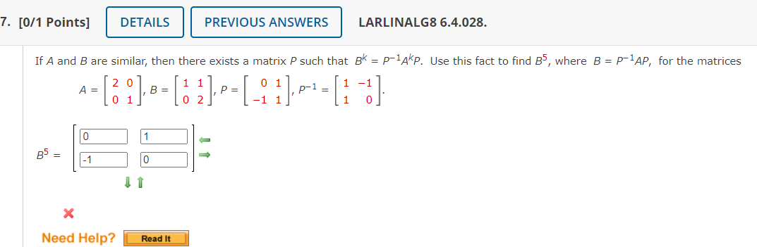 Solved If A And B Are Similar, Then There Exists A Matrix P | Chegg.com