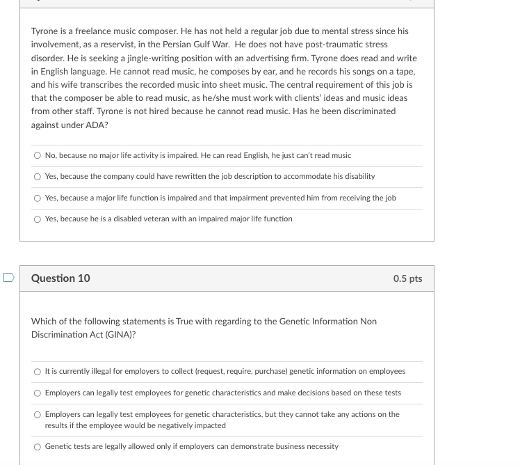 Solved Tyrone is a freelance music composer. He has not held