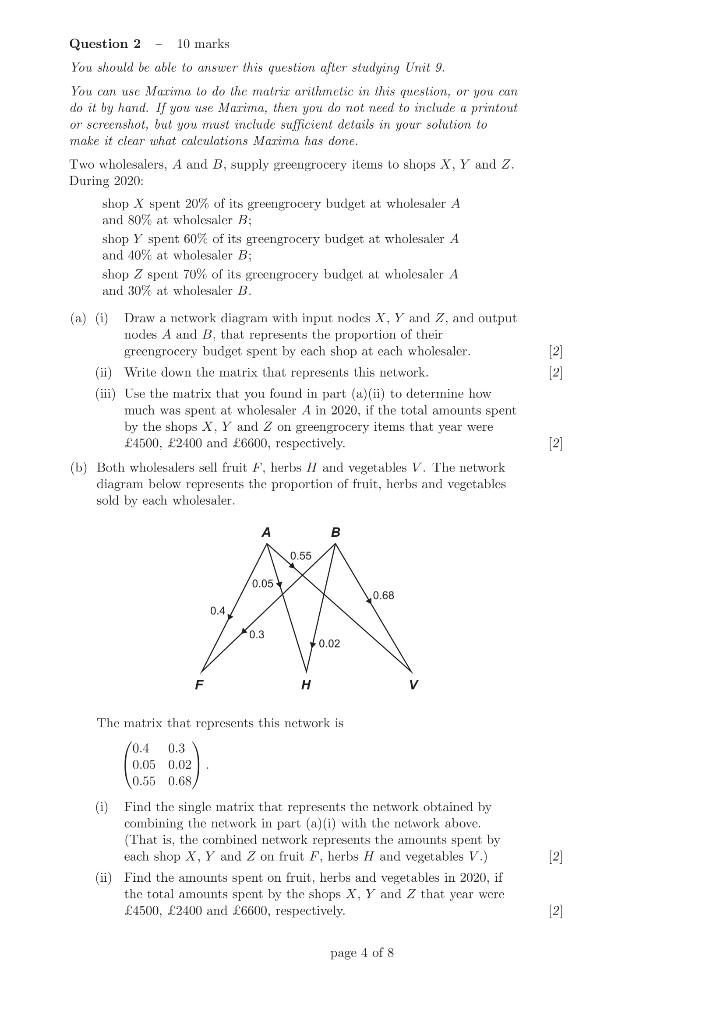 Solved Question 2 - 10 marks You should be able to answer | Chegg.com