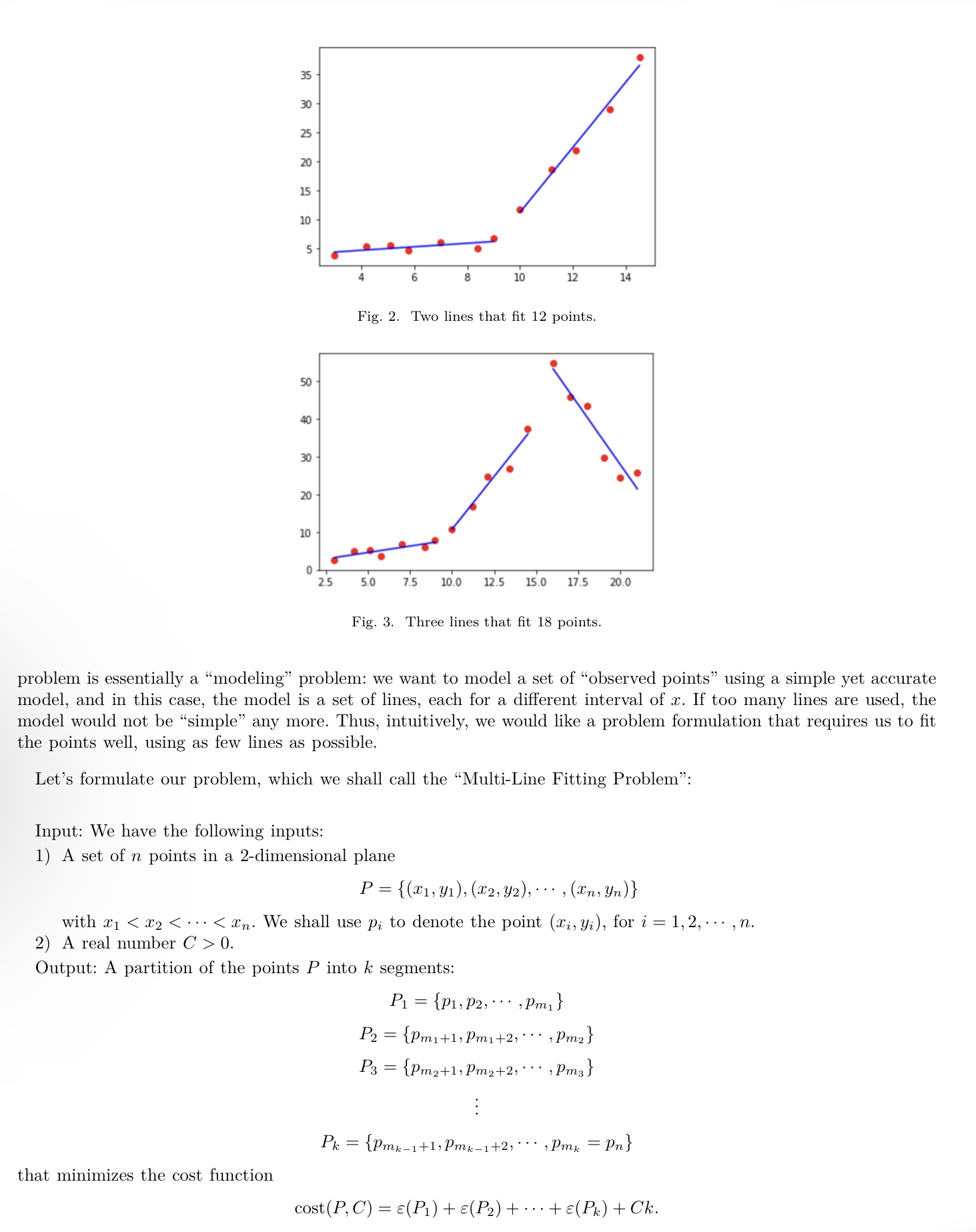 Solved Fig. 2. Two lines that fit 12 points. problem is | Chegg.com
