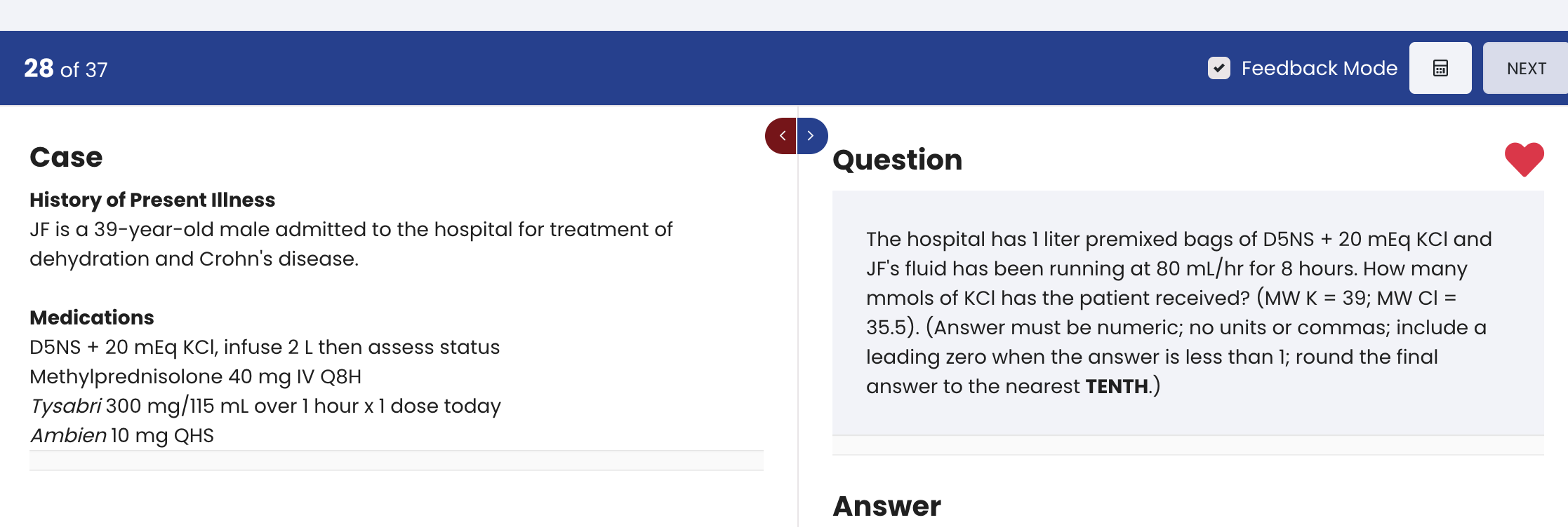Solved 28 of 37 Case History of Present Illness JF is a | Chegg.com